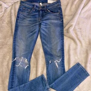 rag & bone light wash distressed skinny jeans